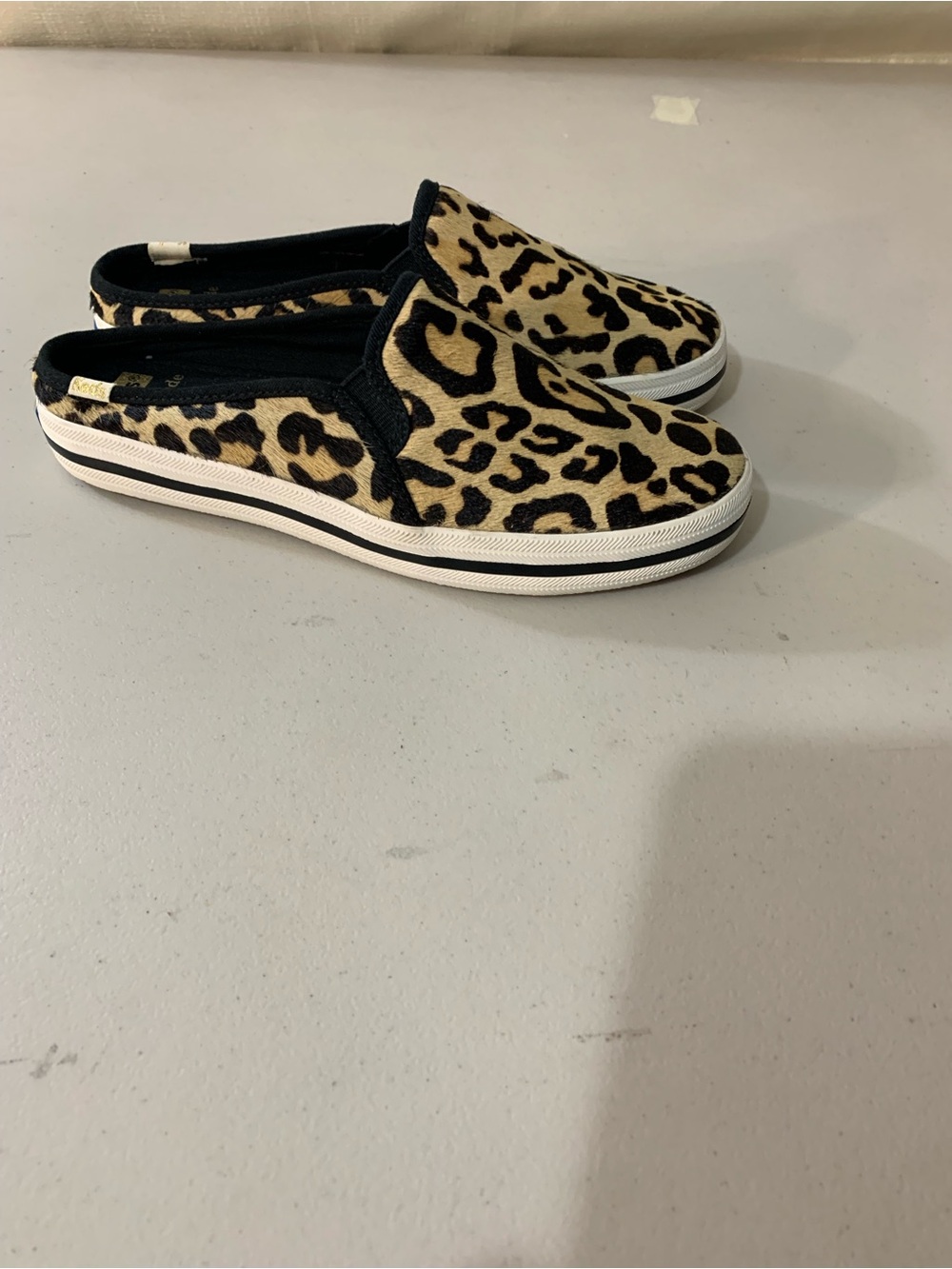 Keds Leopard Print Slip-On Mule - Black & Tan b2/58